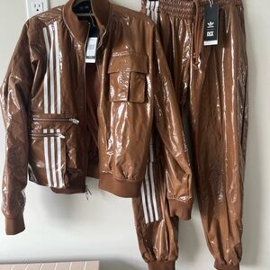 adidas Unisex Ivy Park Latex Wild Brown Track Jacket and Pants SET - NWT